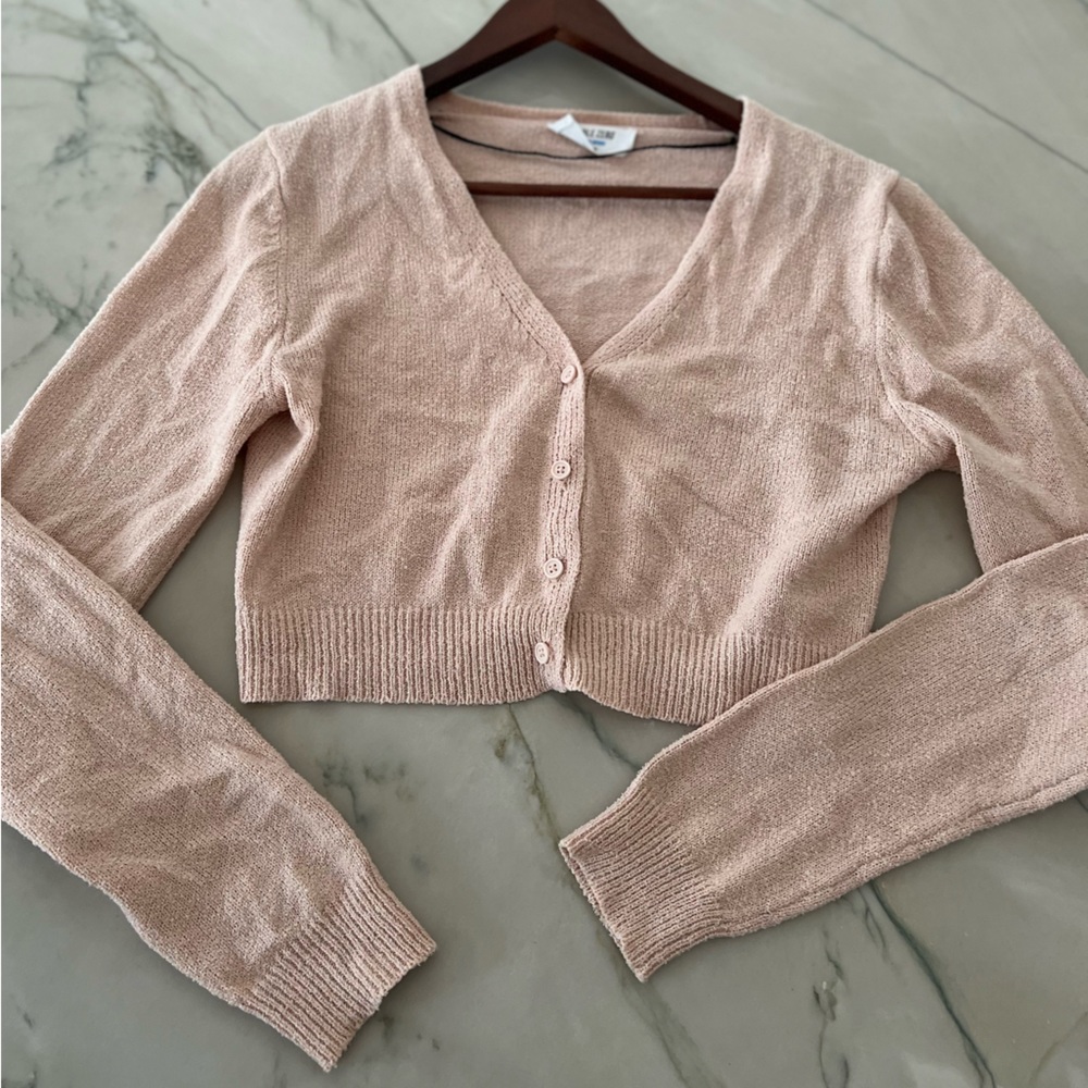 Dry Goods by Double Zero Soft Pink crop cardigan. Sz M